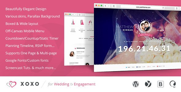 XOXO - Beautifully Elegant Wedding Wordpress Theme
 TFx