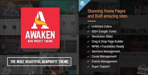 Awaken - Charity / Nonprofit / Fundraising Theme
 TFx