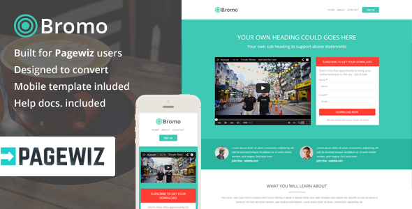 Bromo, Conversion Optimized Landing Page, Pagewiz
 TFx
