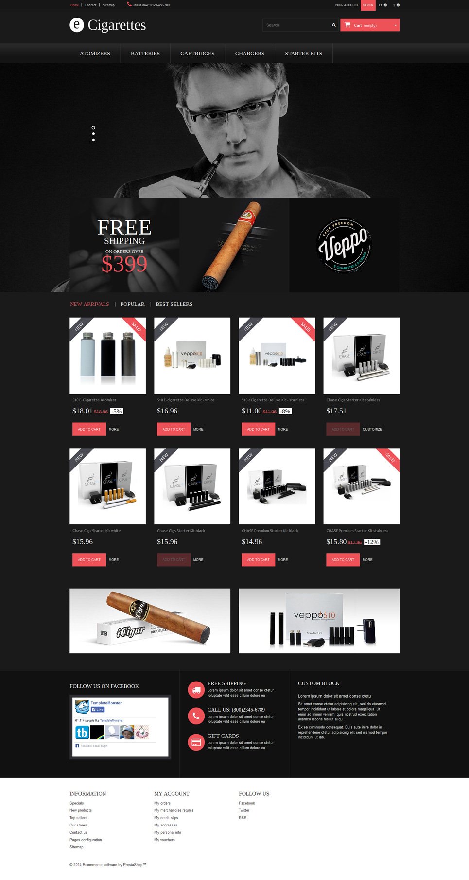 Cigar Smoking PrestaShop Theme TMT
