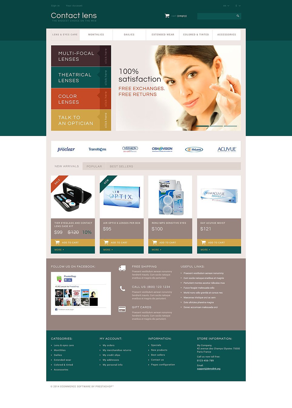 Contact Lens Store PrestaShop Theme TMT