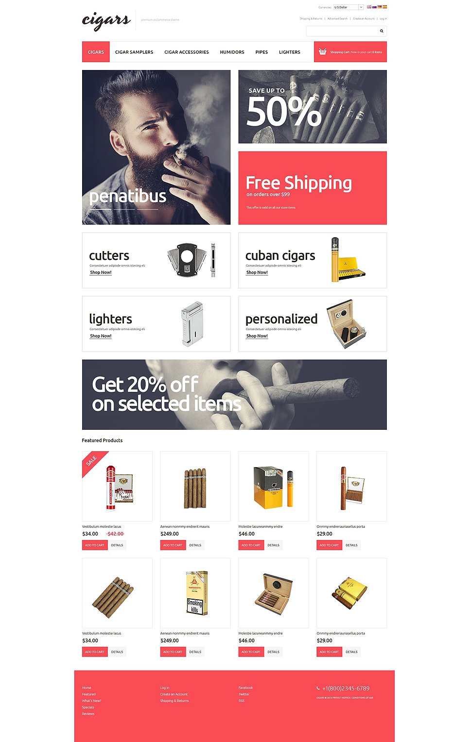 Fine Cigars OsCommerce Template TMT