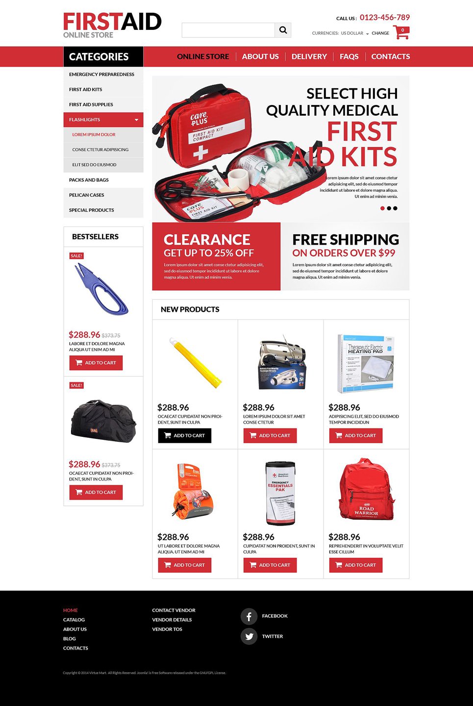 First Aid Store VirtueMart Template TMT
