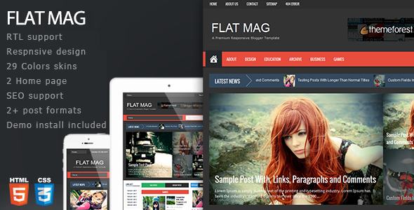 Flat Mag - Responsive Magazine News Drupal Theme
 TFx