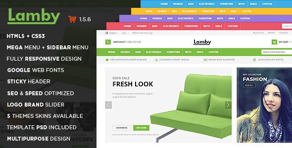 Lamby - Responsive Multipurpose OpenCart Theme
 TFx