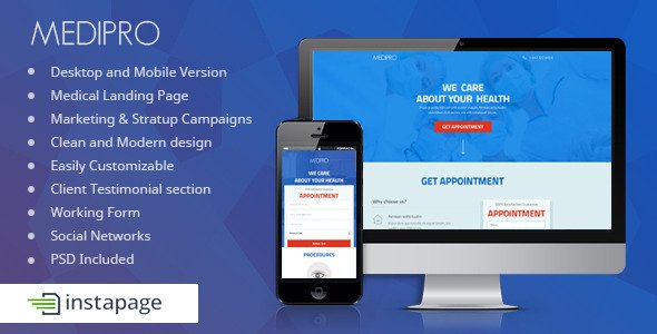 Medipro - Medical Instapage Landing Page
 TFx