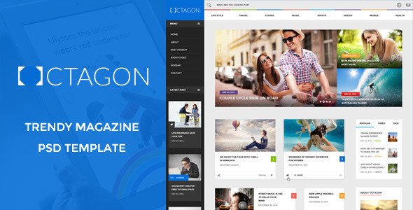 Octagon : Trendy News Magazine PSD Template
 TFx