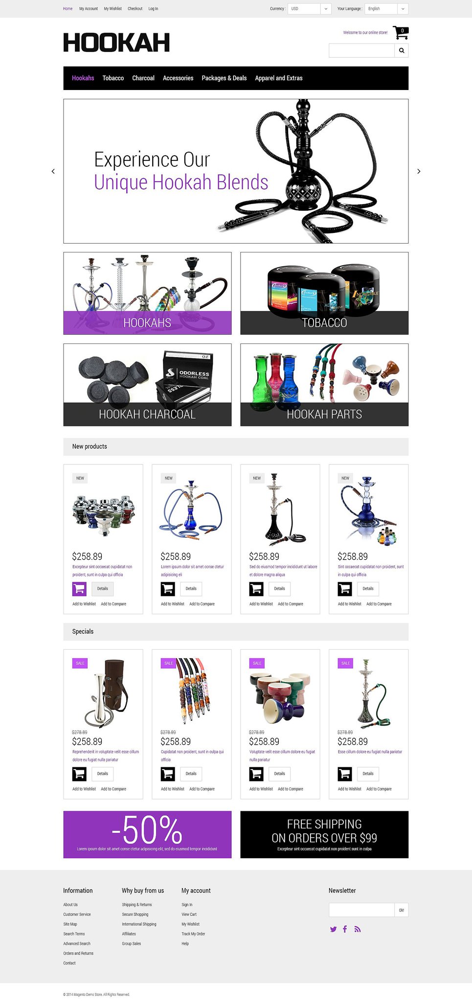 Online Hookah Magento Theme TMT