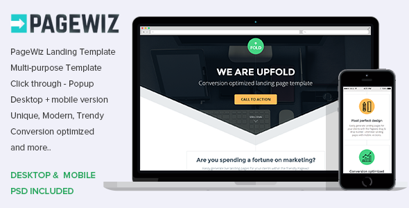 Pagewiz Multipurpose Landing Page Template UpFold
 TFx