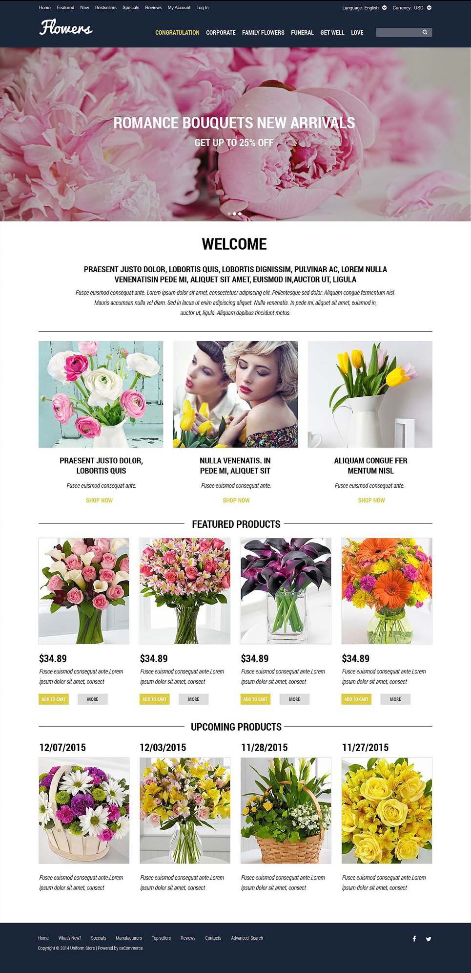 Selling Flowers OsCommerce Template TMT