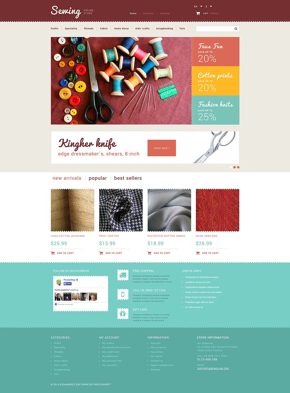Sewing Store PrestaShop Theme TMT