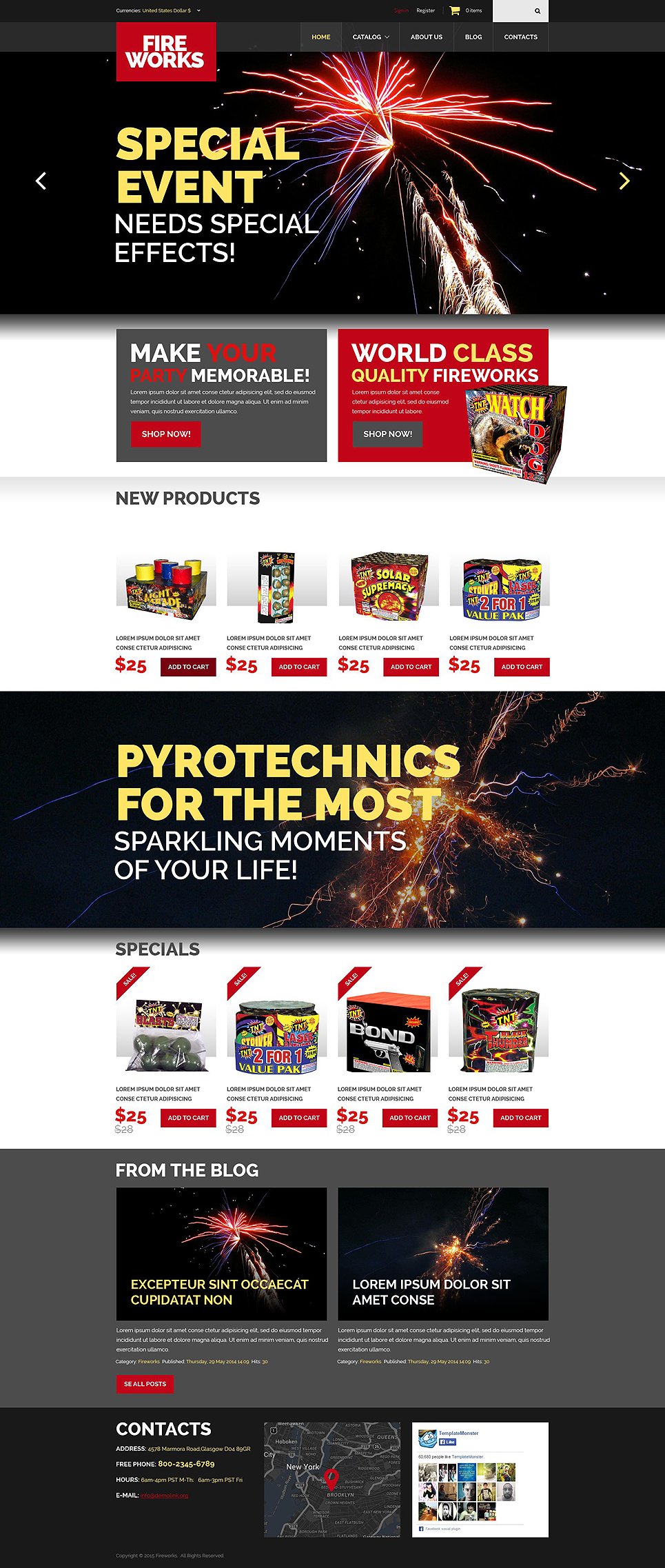 Spectacular Fireworks VirtueMart Template TMT