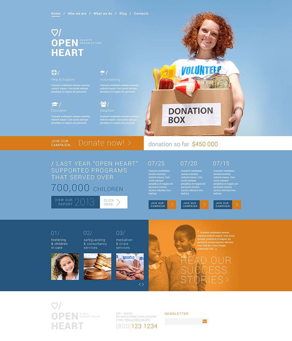 Trustworthy Charity Organization Joomla Template TMT