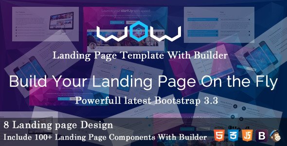 WOW  Landing Page Template with Page  Builder
 TFx