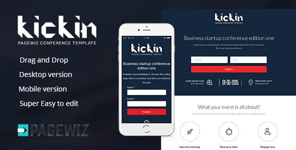 kickin Pagewiz Conference Event Landing Page
 TFx