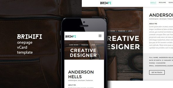 Briwfi - Onepage WordPress Resume/Portfolio Theme
 TFx