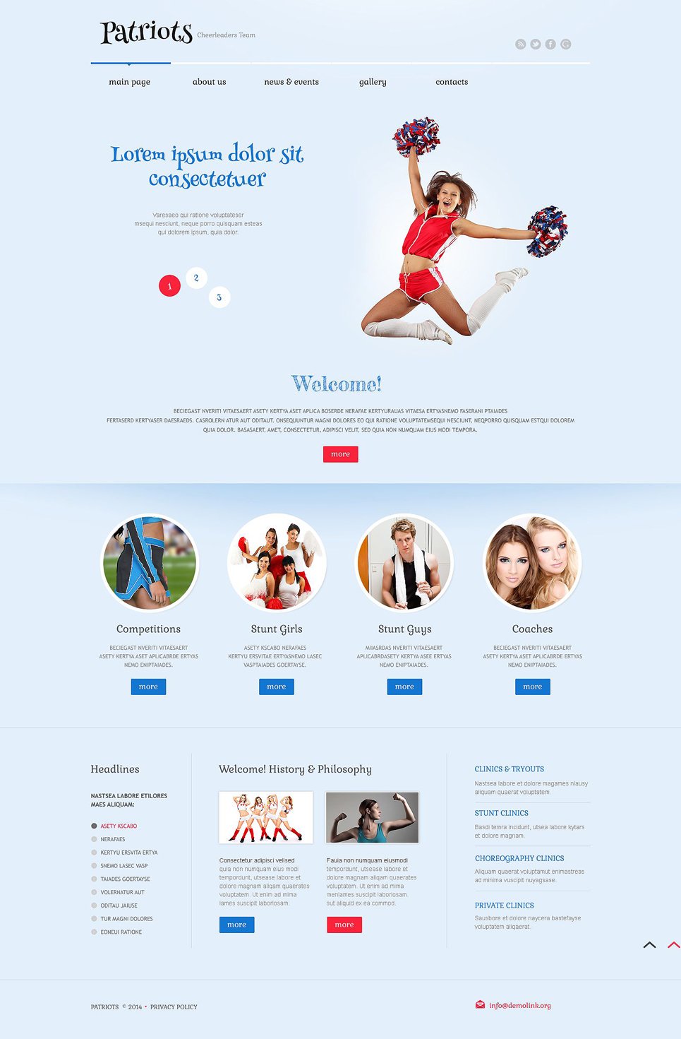 Cheerleading Responsive WordPress Theme TMT