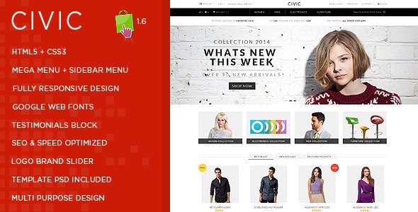 Civic - Responsive Multipurpose Prestashop Theme
 TFx