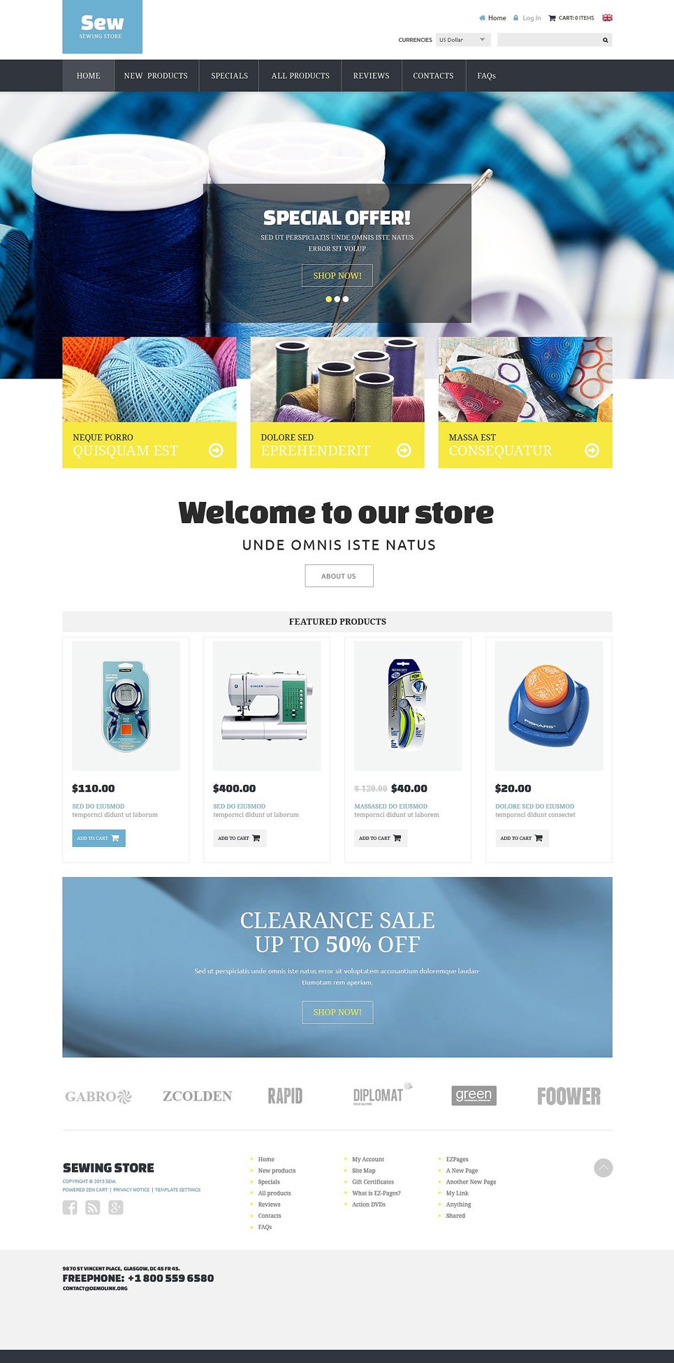 Craft Supplies ZenCart Template TMT
