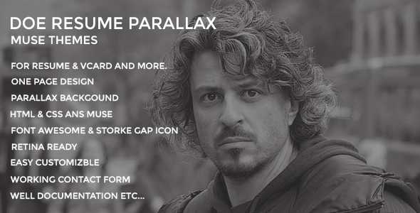 Doe-Parallax Resume Muse Template
 TFx