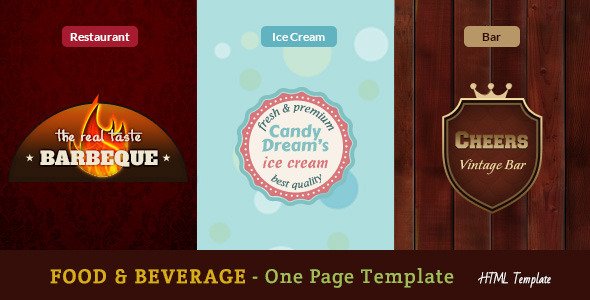 Food & Beverages One Page Template
 TFx