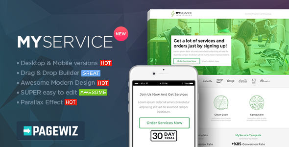 MYSERVICE - SaaS Product Landing Page Template
 TFx
