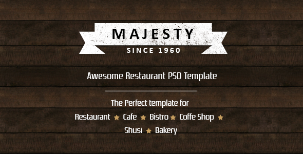 Majesty - Awesome Restaurant PSD Template
 TFx