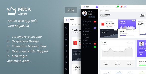 Mega - Bootstrap Admin Web App with AngularJs
 TFx