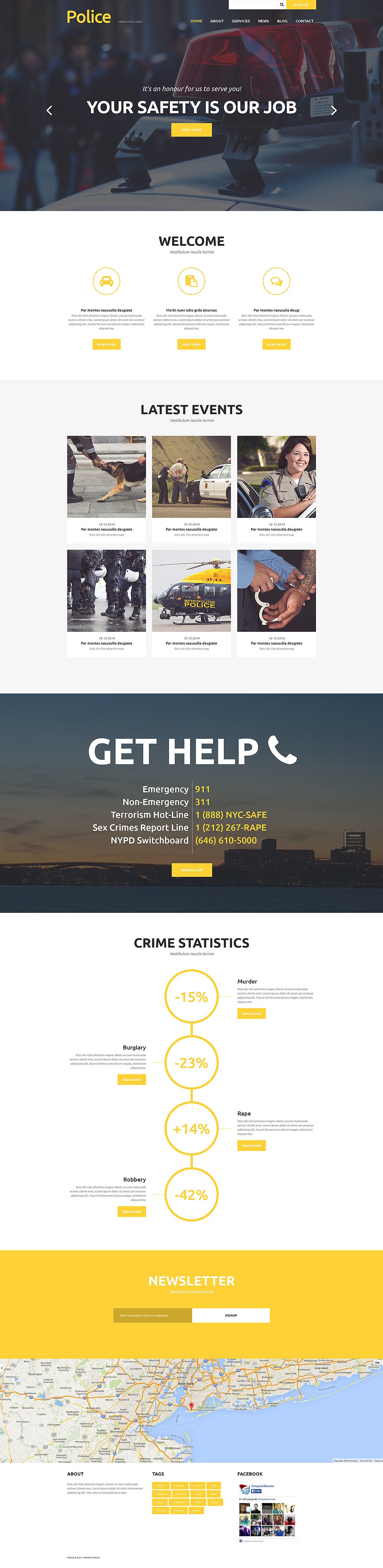 Police Department Joomla Template TMT