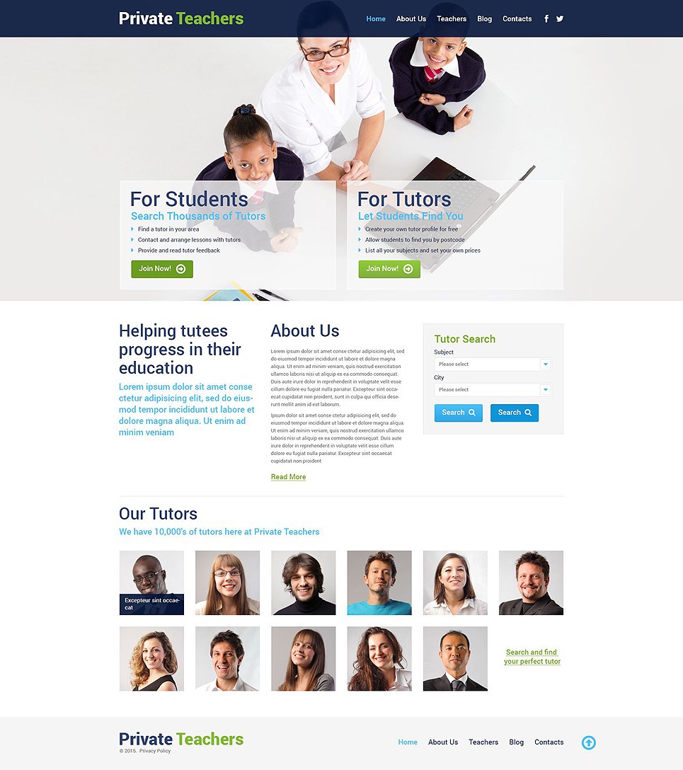 Private Teachers WordPress Theme TMT