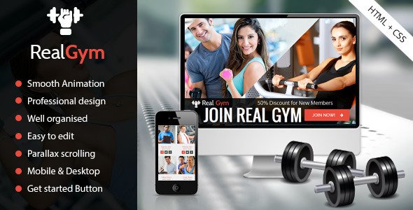 RealGym - Health And Fitness HTML Template
 TFx