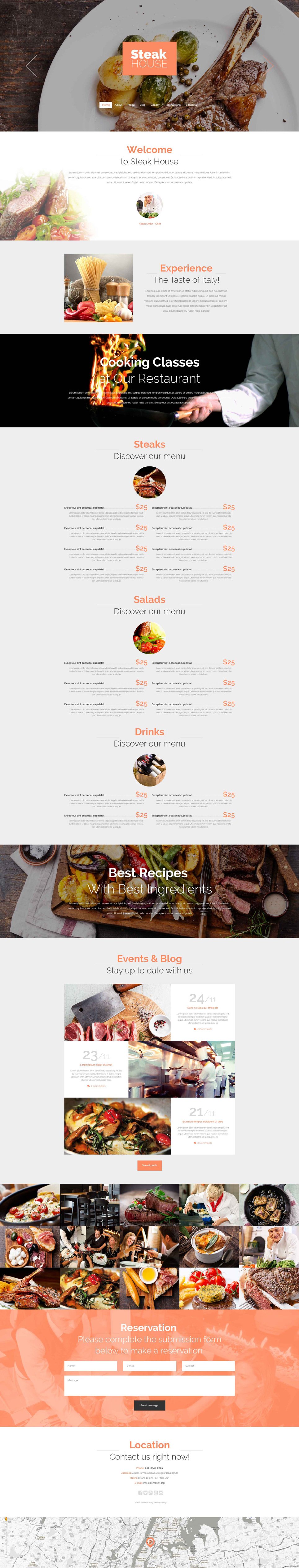 Steakhouse Responsive Drupal Template TMT