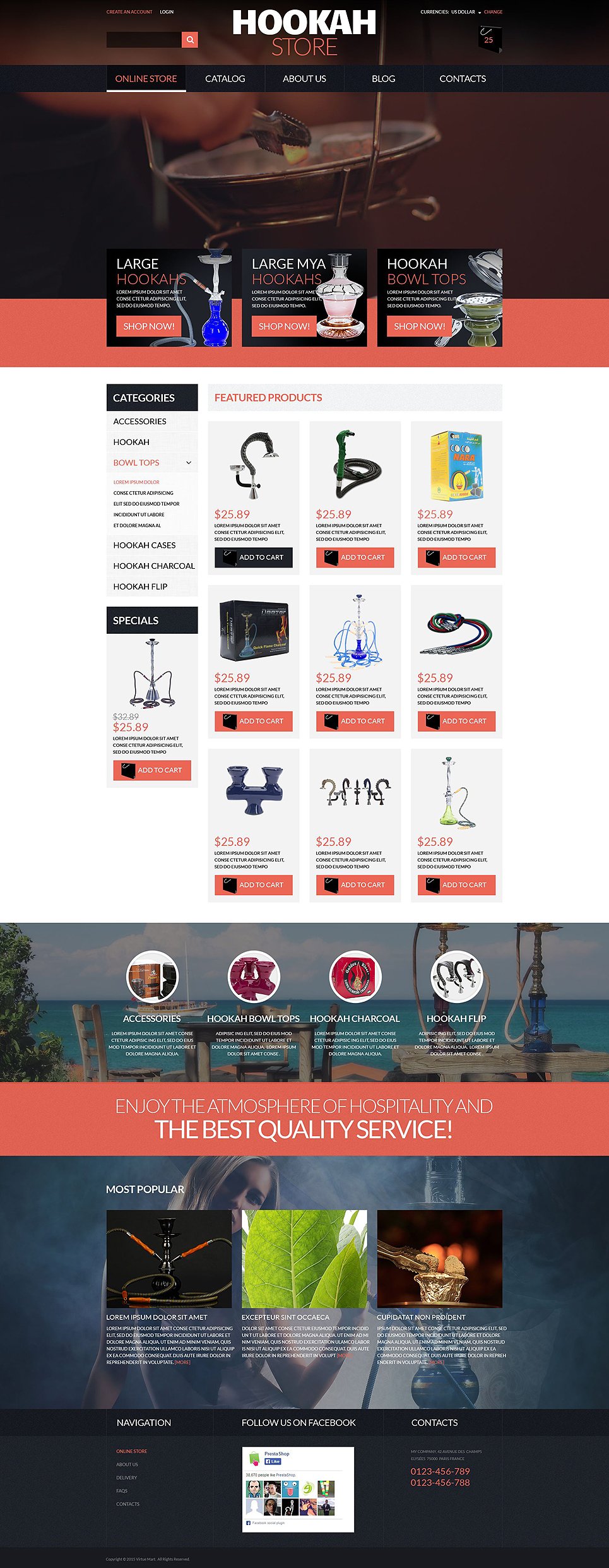 Tobacco Responsive VirtueMart Template TMT