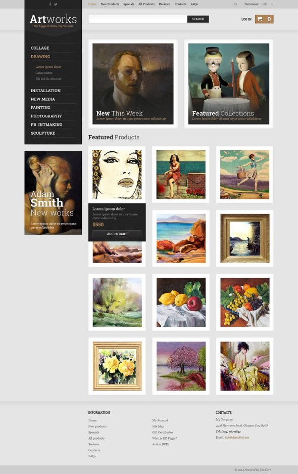 Art Store ZenCart Template TMT
