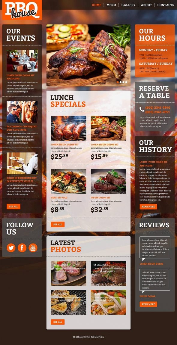 BBQ Restaurant Moto CMS HTML Template TMT