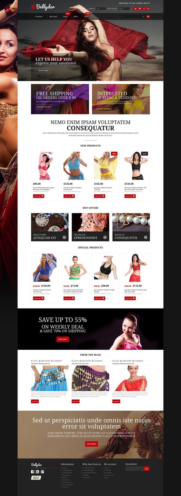Belly Dance Outfit Magento Theme TMT