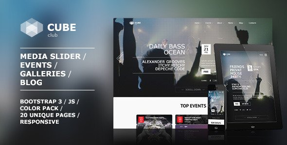 Club Cube - responsive HTML5 theme for night club
 TFx