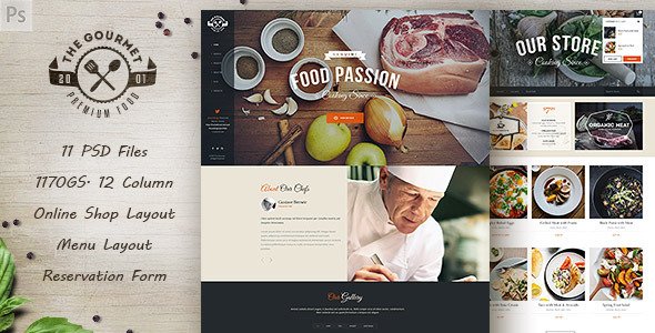 Gourmet - Food & Restaurant PSD Template
 TFx
