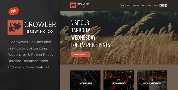 Growler - Brewery HTML Template
 TFx