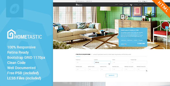 Hometastic - Real Estate HTML5 Template
 TFx