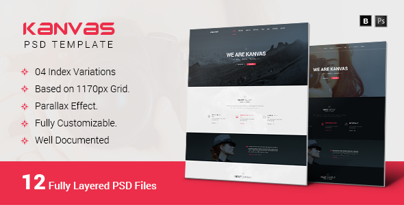 Kanvas Multipurpose Responsive PSD Template
 TFx