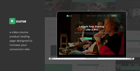 Kourse - Video Course Landing Page
 TFx