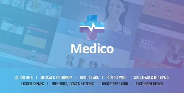 Medico - Medical & Veterinary PSD Template
 TFx