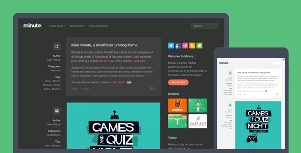 Minute Responsive WordPress Tumblog Theme
 TFx