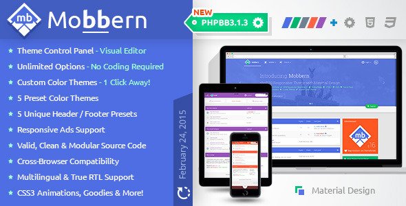 Mobbern - phpBB3 & phpBB3.1 Responsive Theme 
 TFx