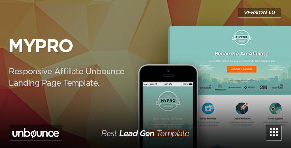 MyPro - Affiliate Unbounce Landing Page Template
 TFx