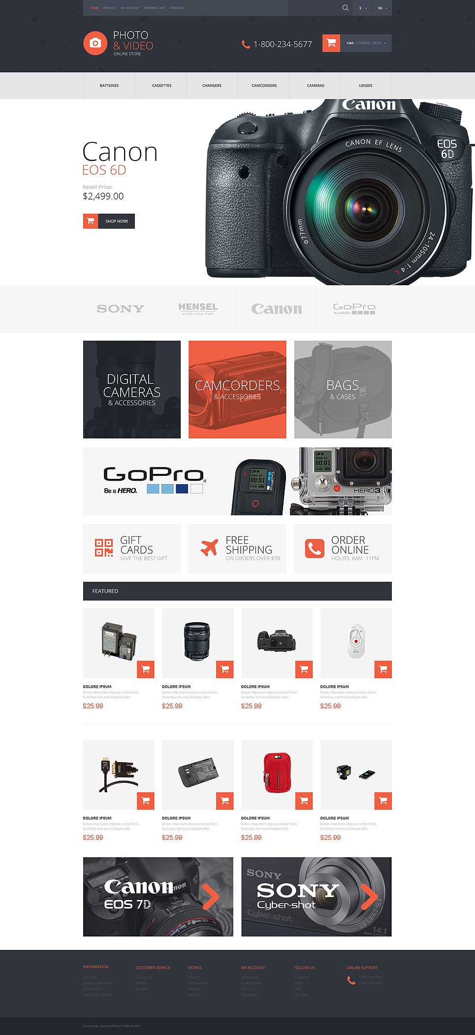Photo and Video Stuff OpenCart Template TMT