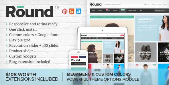 Round - Responsive Magento Theme
 TFx