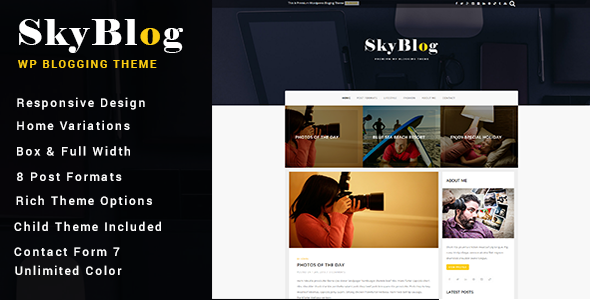 SkyBlog - Responsive WordPress Blog Theme
 TFx