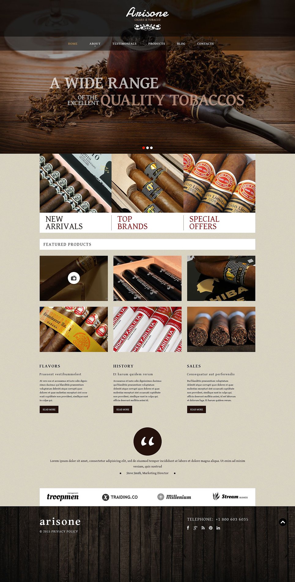 Tobacco and Cigars WordPress Theme TMT